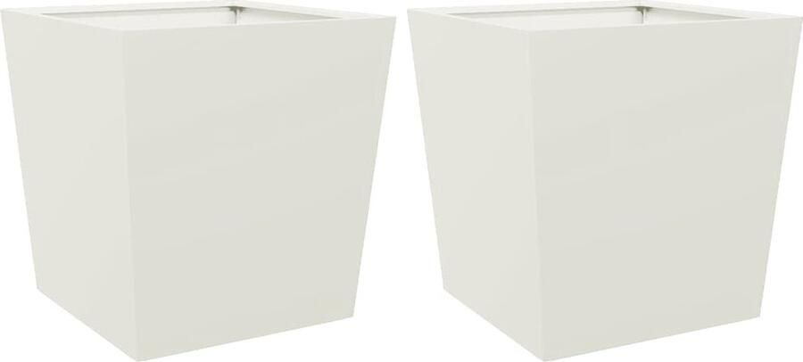 VidaXL Plantenbakken 2 st 50x50x50 cm staal wit