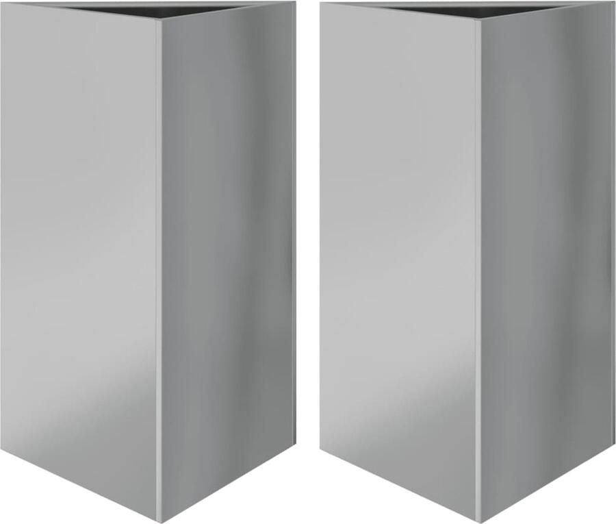 VidaXL Plantenbakken 2 st driehoek 50x43x75 cm gegalvaniseerd staal