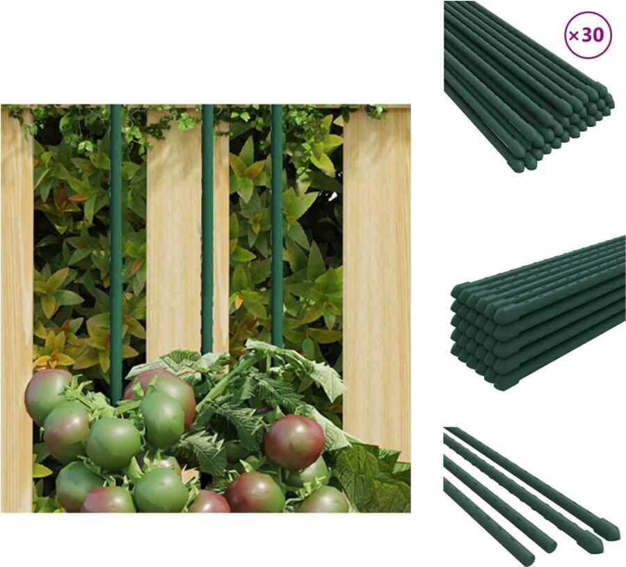VidaXL Plantenstaak Groen Metaal 1.1 x 150 cm Duurzaam Ondersteunend Plantensteun