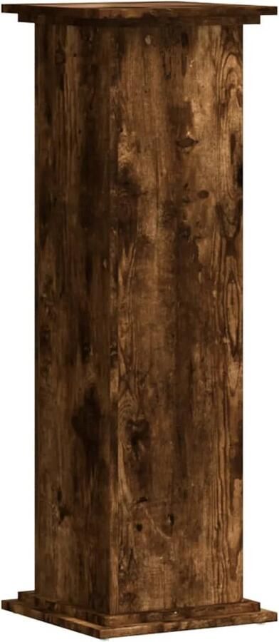 VidaXL Plantenstandaard 33x33x100 cm bewerkt hout gerookt eikenkleurig