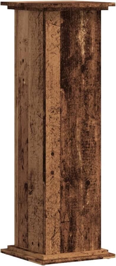 VidaXL Plantenstandaard 33x33x100 cm bewerkt hout oud houtkleurig
