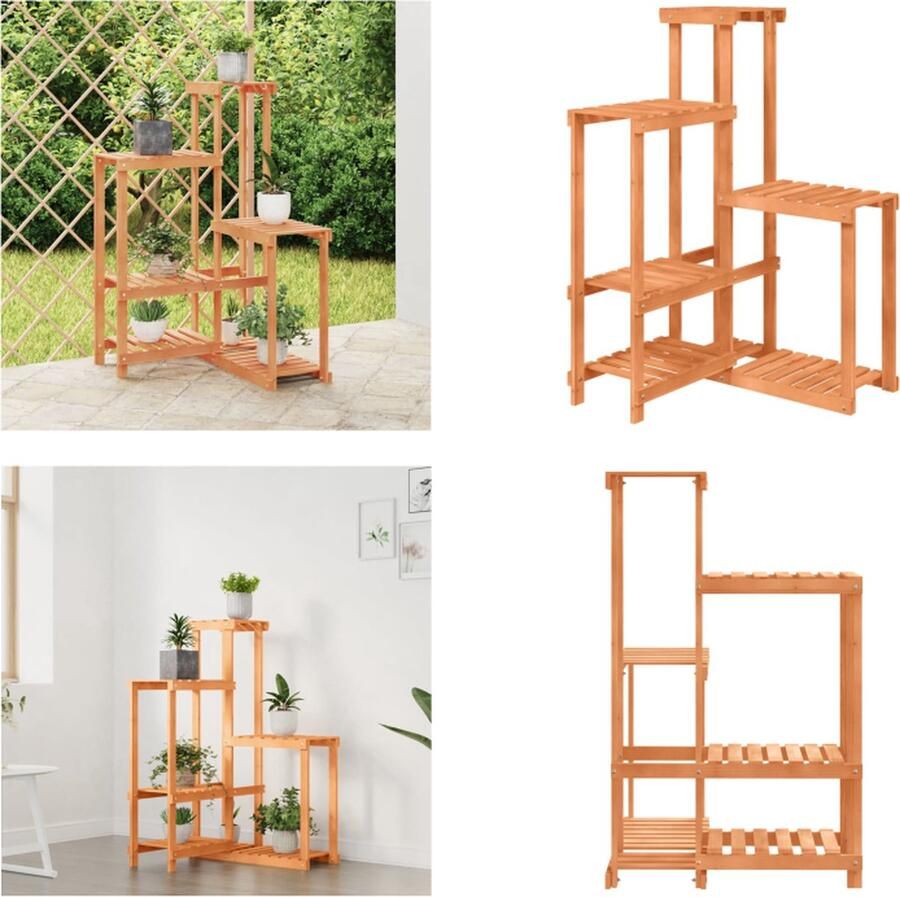 VidaXL Plantenstandaard 62-5x61-5x101-5 cm massief vurenhout Bloemenstandaard Bloemenstandaards Plantenstandaard Bloempotstandaard