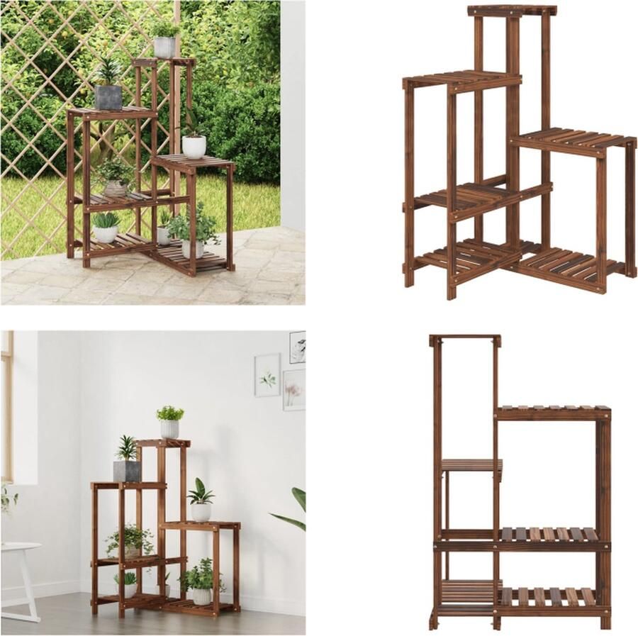 VidaXL Plantenstandaard 62-5x61-5x101-5 cm massief vurenhout Bloemenstandaard Bloemenstandaards Plantenstandaard Bloempotstandaard