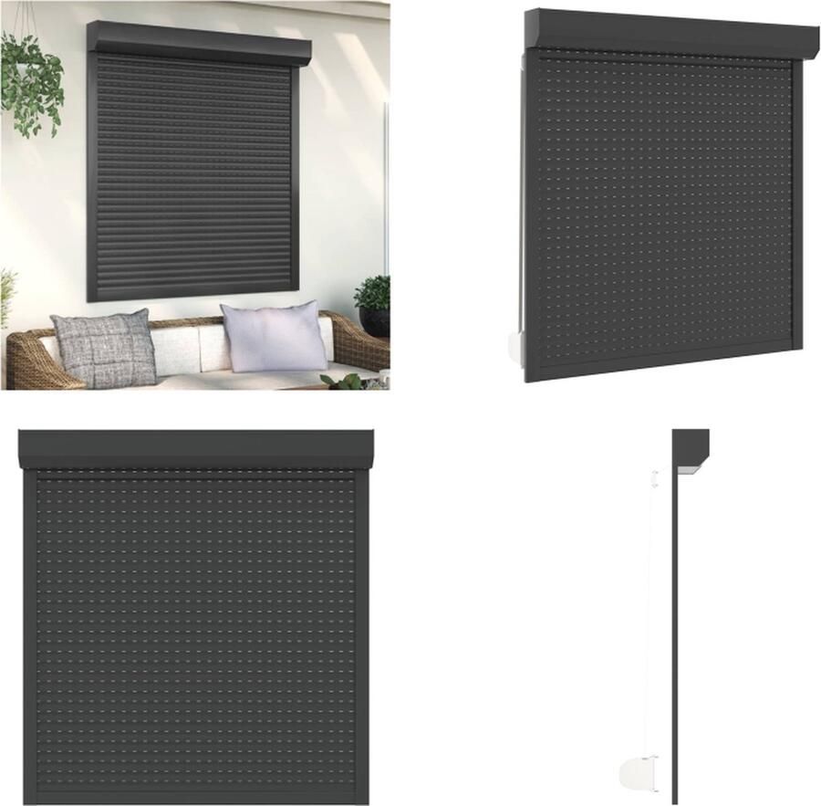 VidaXL Rolluik 130x140 cm aluminium antracietkleurig Rolluik Rolluiken Jaloezieën