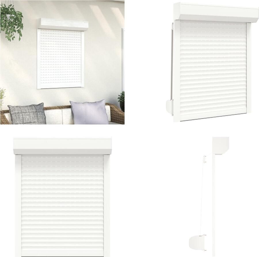 VidaXL Rolluik 80x100 cm aluminium wit Rolluik Rolluiken Jaloezieën