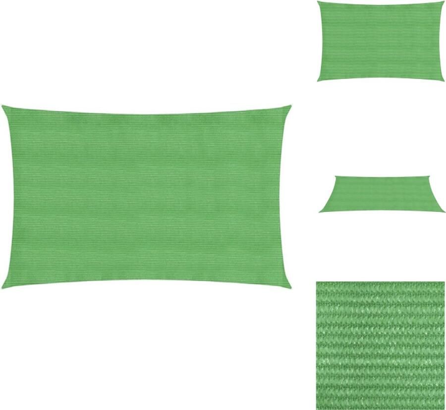 VidaXL Schaduwdoek 4 x 7 m Lichtgroen HDPE UV-bestendig Parasol