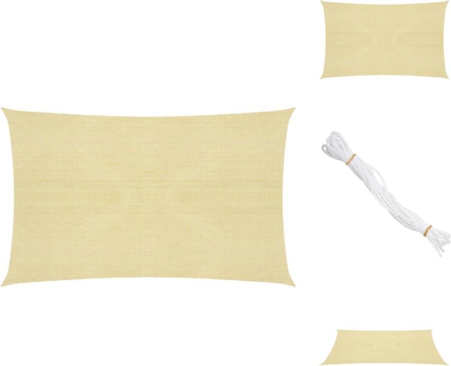 VidaXL Schaduwdoek HDPE 2.5 x 5 m Beige Parasol