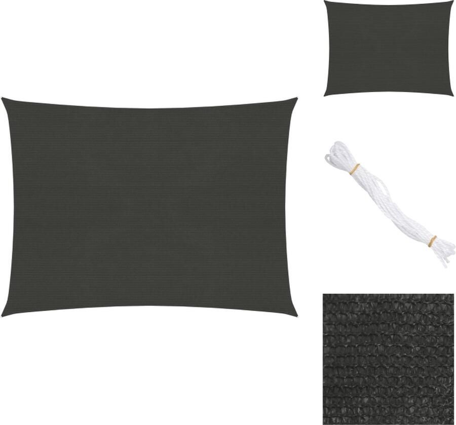 VidaXL Schaduwdoek HDPE Antraciet 2.5 x 2 m UV-bestendig en Waterdoorlatend Parasol