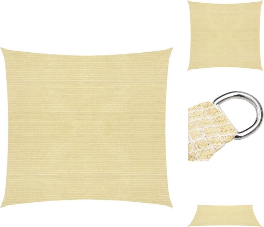 VidaXL Schaduwdoek Vierkant 4 x 4 m Beige HDPE Parasol