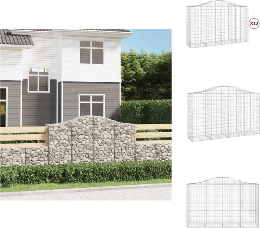 VidaXL Schanskorf 200x50x120 140 Geluidsisolerend Gegalvaniseerd ijzer Stabiele constructie Bloempot