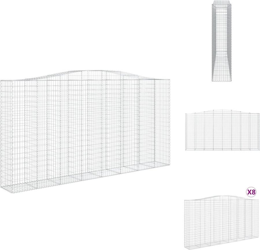 VidaXL Schanskorven Decoratieve Tuinbarrière 400 x 50 x 200 220 cm Gegalvaniseerd IJzer Bloempot