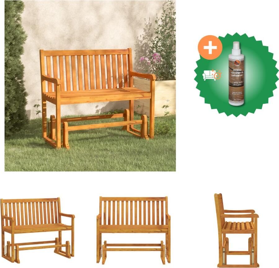 VidaXL schommelbank acaciahout olieafwerking 110x58.5x97cm klassiek design Tuinbank Inclusief Houtreiniger en verfrisser