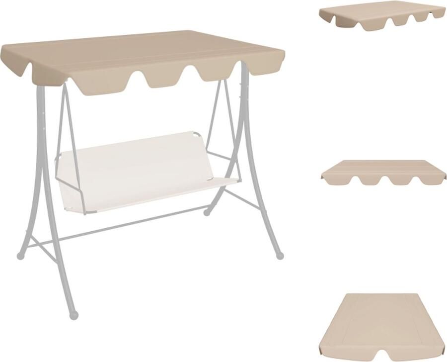 VidaXL Schommelbankluifel Beige 188 168 x 110 145 cm Waterafstotend Partytent