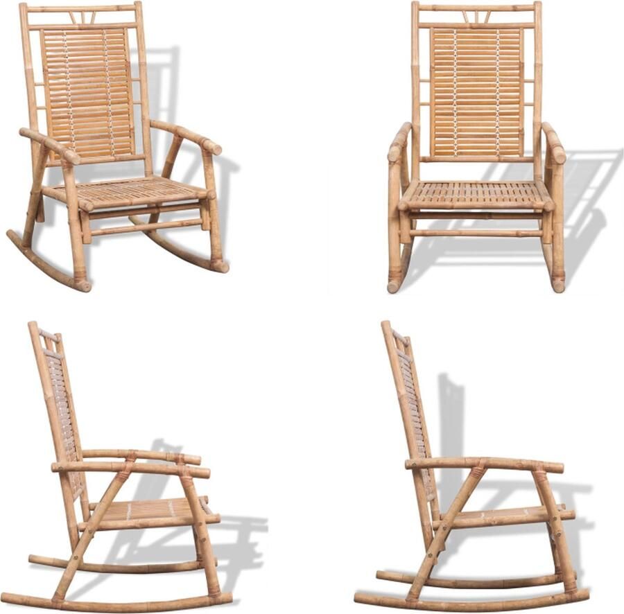 VidaXL Schommelstoel bamboe Schommelstoel Schommelstoelen Schommel Stoel Schommel Stoelen