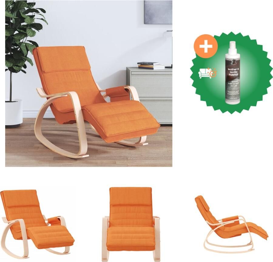 VidaXL Schommelstoel Woonaccessoires 67x80x88 cm Donkergeel Schommelstoel Inclusief Reiniger