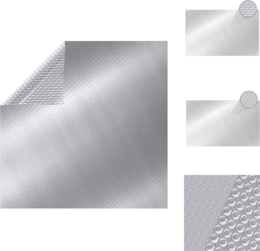 VidaXL Solar Zwembadafdekking 8 x 5 m 200 micron PE-Folie Zilver Zwembad afdekzeil
