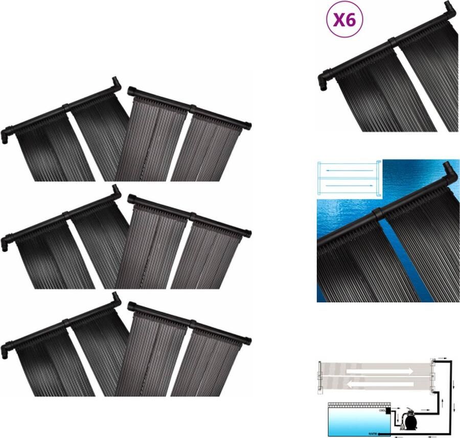 VidaXL Solarzwembadverwarming Paneel 80 x 620 cm 12 panelen Zwembadfilterpomp