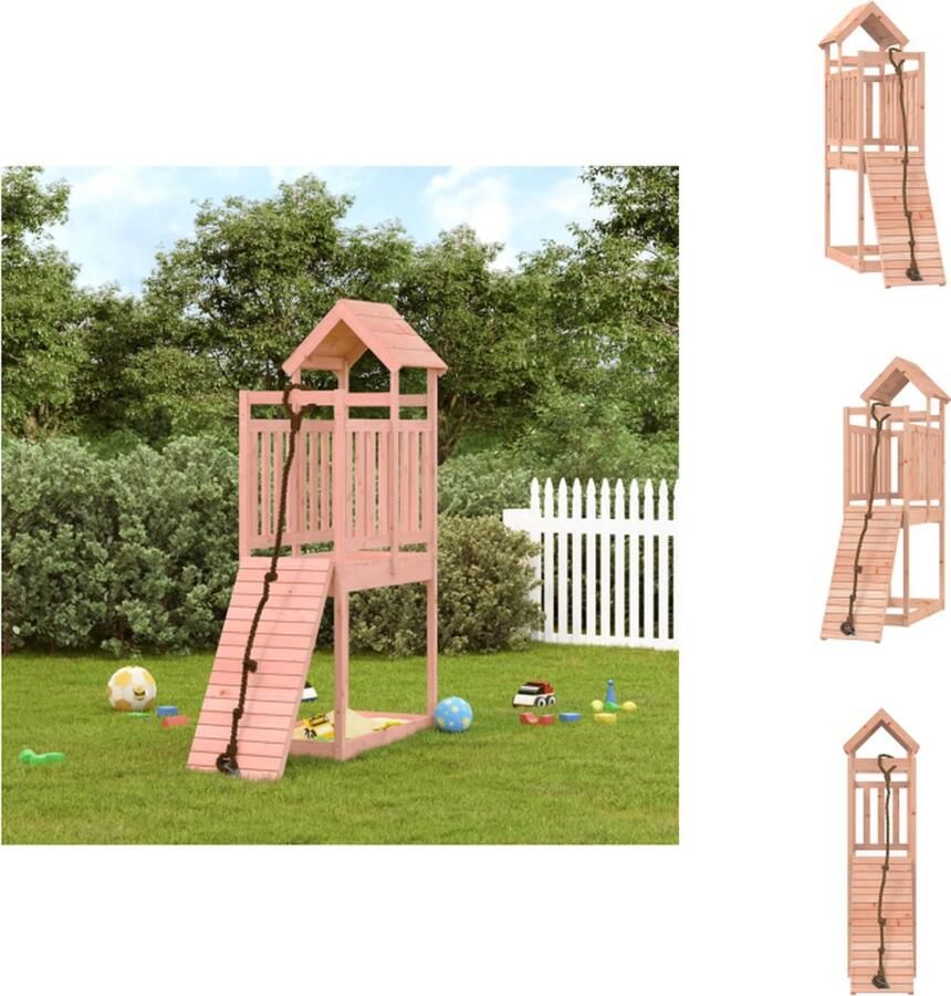 VidaXL Speelhuis Douglashout Multi-activiteitencentrum 64x110.5x214 cm Met klimwand Speeltoestellencombinatie