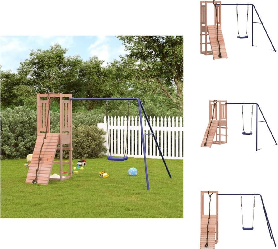 VidaXL Speelhuisje Douglas hout Multi-activiteitencentra 237 x 184 x 169 cm Inclusief enkele schommel Geschikt voor 3-8 jaar Max 45 kg Speeltoestellencombinatie
