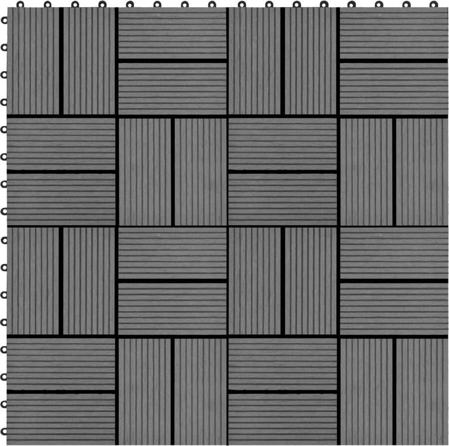 VidaXL Terrastegels 30x30 cm 1 m² HKC grijs 11 st