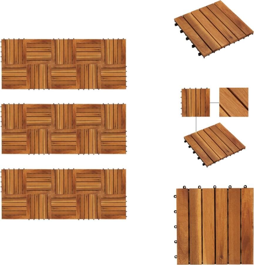 VidaXL Terrastegels Hout 30x30 cm Acacia Hardhout Anti-slip Vloer