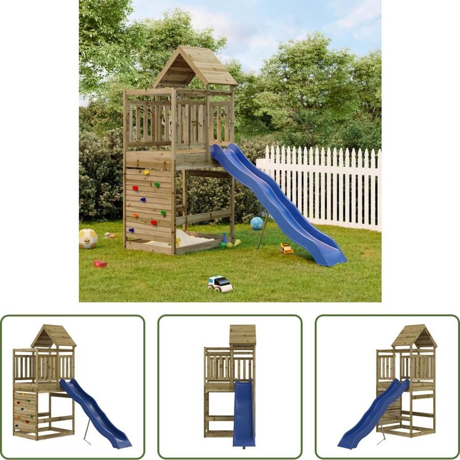 VidaXL The Living Store Speelset Hout Tuinspeeltoestel 269x114x249 cm Geïmpregneerd grenenhout