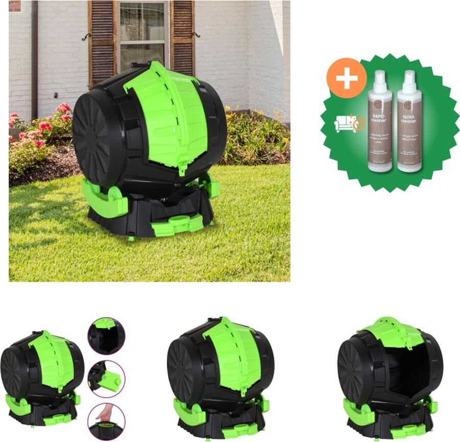 VidaXL Trommelcomposter 49 5x44 5x57 cm 50 L Compostbak Inclusief Onderhoudsset