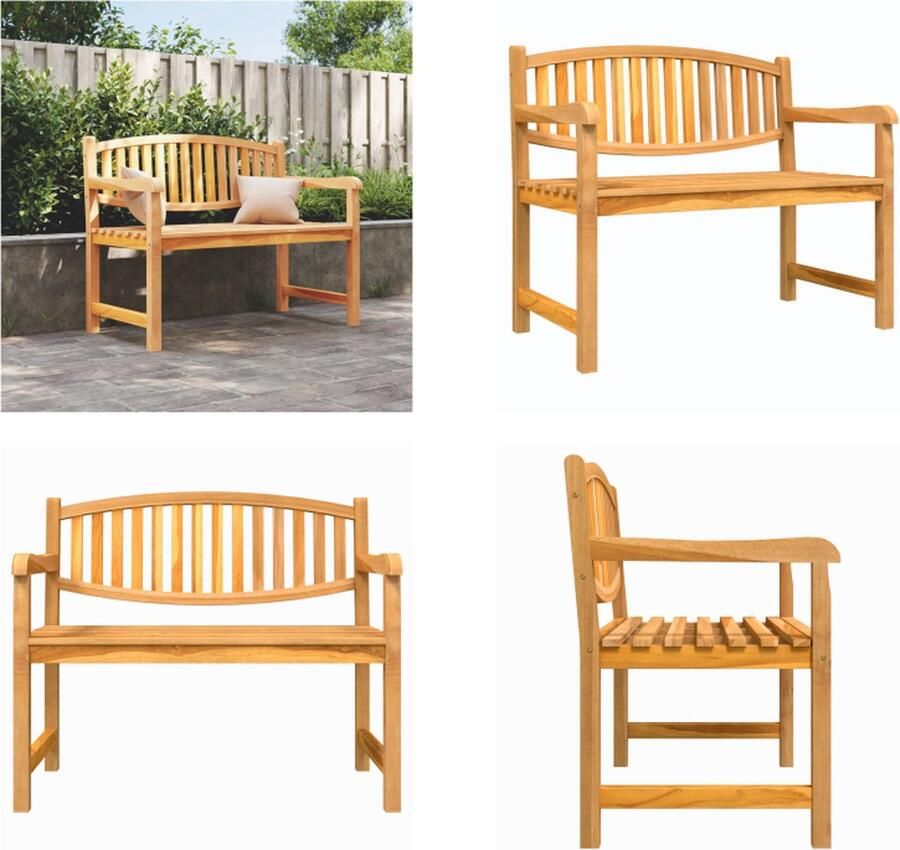 VidaXL Tuinbank 114x59x87 cm massief teakhout Tuinbank Tuinbanken Parkbank Terrasbank