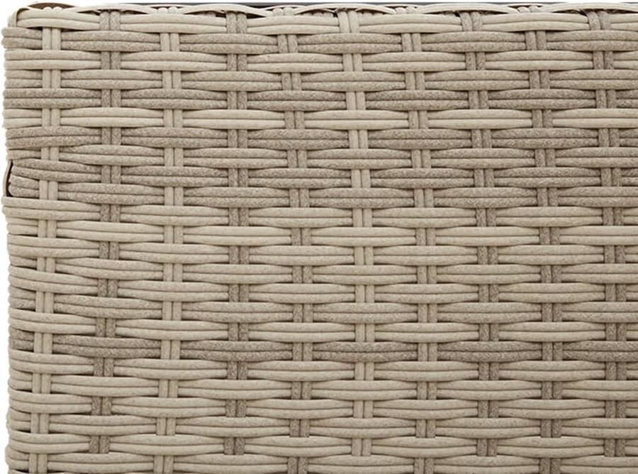 VidaXL Tuinbank met tafel en kussens L-vormig poly rattan lichtgrijs
