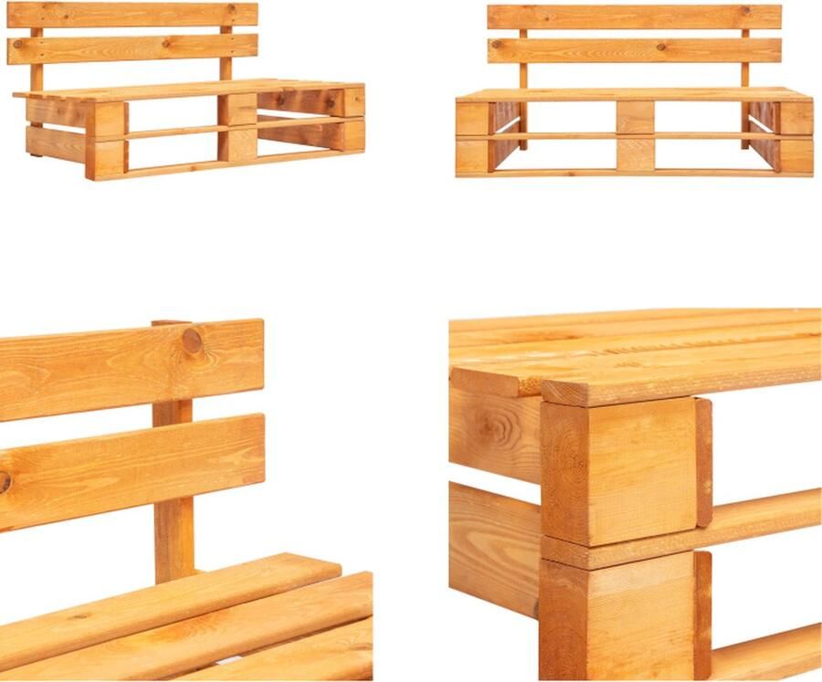 VidaXL Tuinbank pallet hout honingbruin Pallet Bank Pallet Banken Palletbank Palletbanken