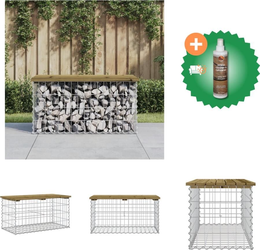 VidaXL Tuinbank schanskorfontwerp 83x44x42 cm geïmpregneerd hout Tuinbank Inclusief Houtreiniger en verfrisser