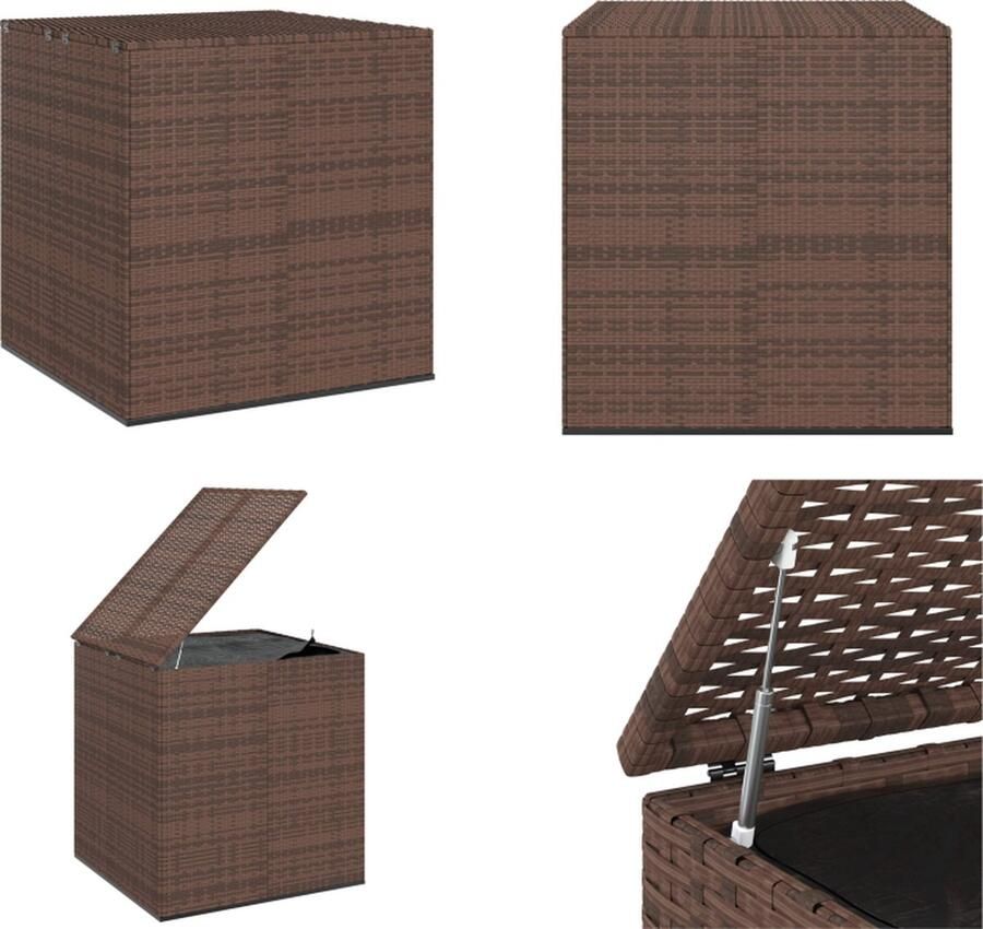 VidaXL Tuinbox 100x97-5x104 cm polyetheen rattan bruin Kussenbox Kussenboxen Tuinbox Opbergbox