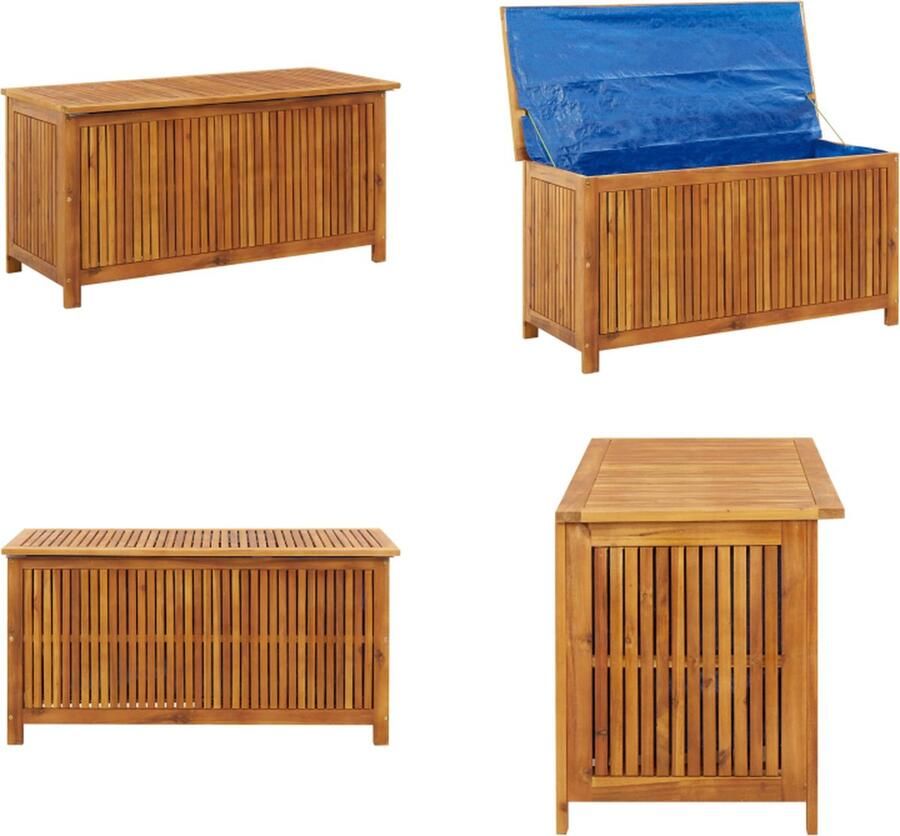 VidaXL Tuinbox 113x50x58 cm massief acaciahout Opslagkist Opslagkisten Houten Opslagkist Houten Opslagkisten