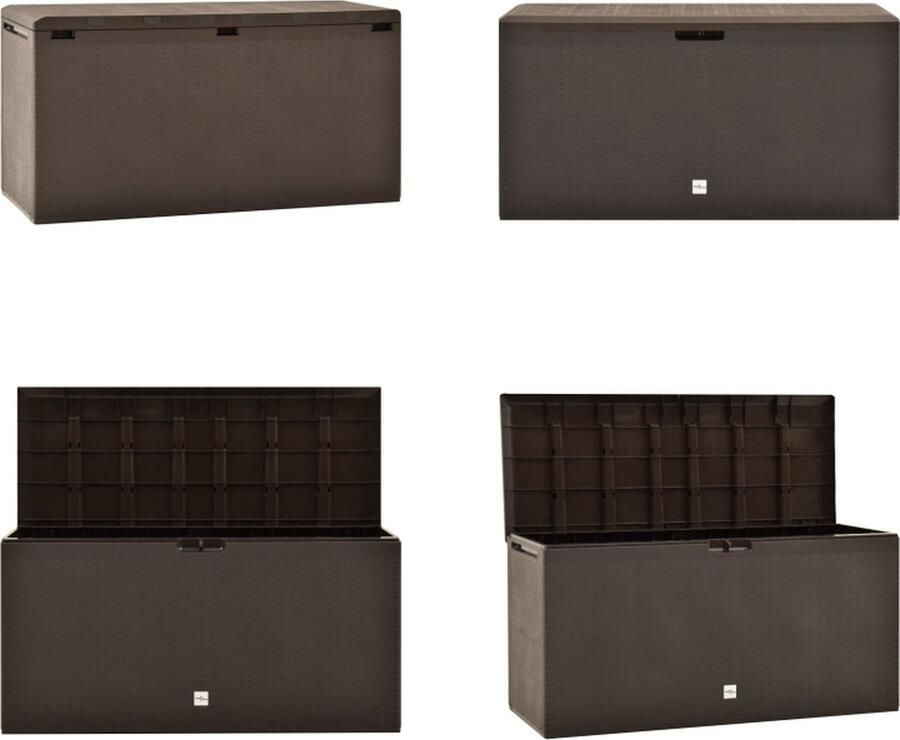 VidaXL Tuinbox 114x47x60 cm bruin Opslagkist Opslagkisten Opslag Kist Opslag Kisten