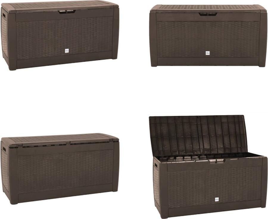 VidaXL Tuinbox 119x48x60 cm polypropeen bruin Opbergbox Opbergboxen Opbergkist Tuinbox