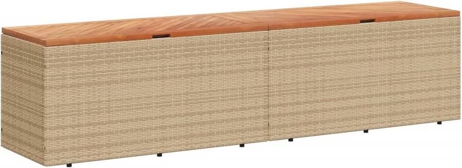 VidaXL Tuinbox 220x50x54 cm poly rattan en acaciahout beige