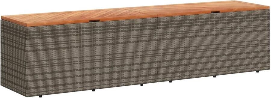 VidaXL Tuinbox 220x50x54 cm poly rattan en acaciahout grijs