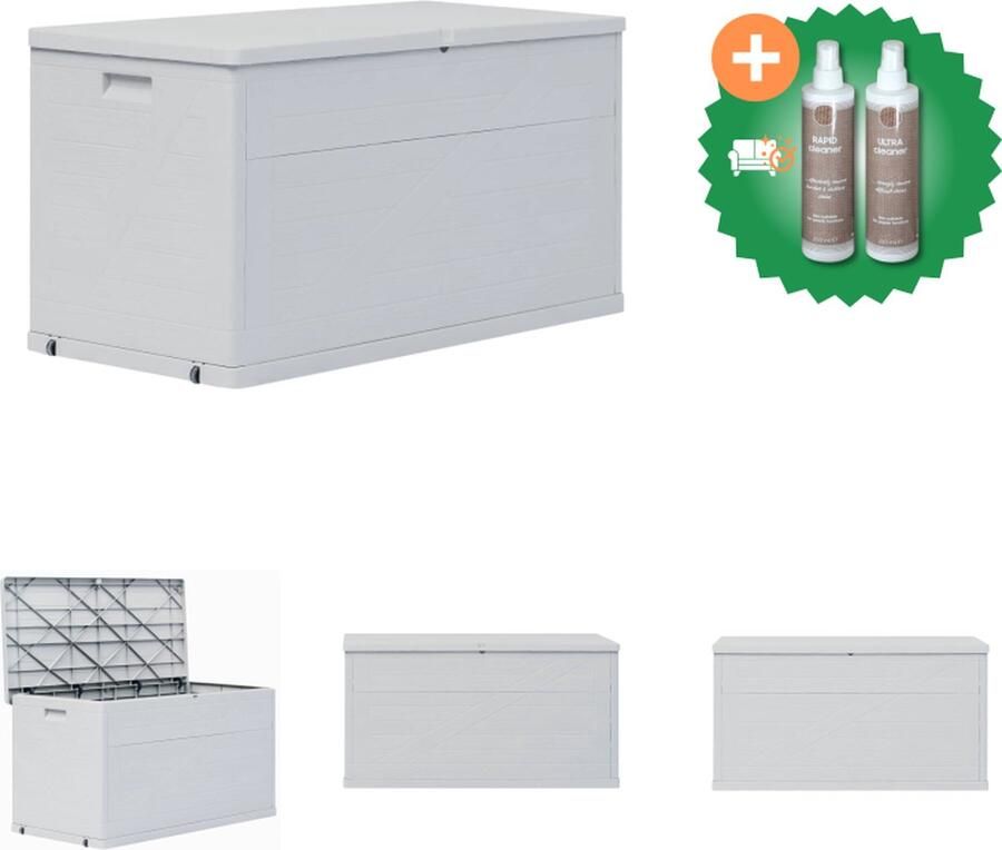 VidaXL Tuinbox 420 L lichtgrijs Opberger Inclusief Onderhoudsset