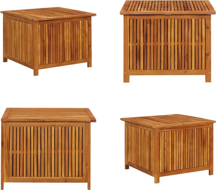 VidaXL Tuinbox 75x75x58 cm massief acaciahout Opslagkist Opslagkisten Opbergkist Opbergkisten
