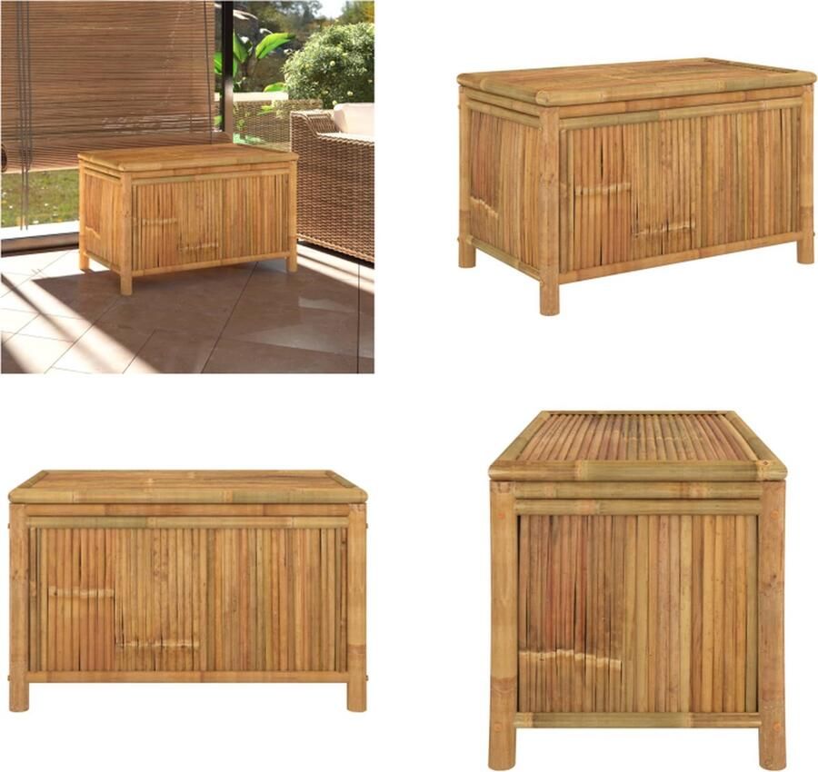 VidaXL Tuinbox 90x52x55 cm bamboe Tuinbox Tuinboxen Opbergbox Tuinopbergbox