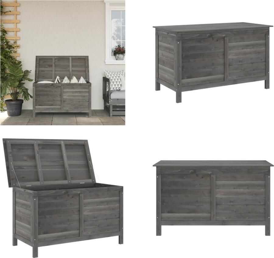 VidaXL -Tuinbox-99x49-5x58-5-cm-massief-vurenhout-antracietkleurig Tuinbox Tuinboxen Opbergbox Tuin