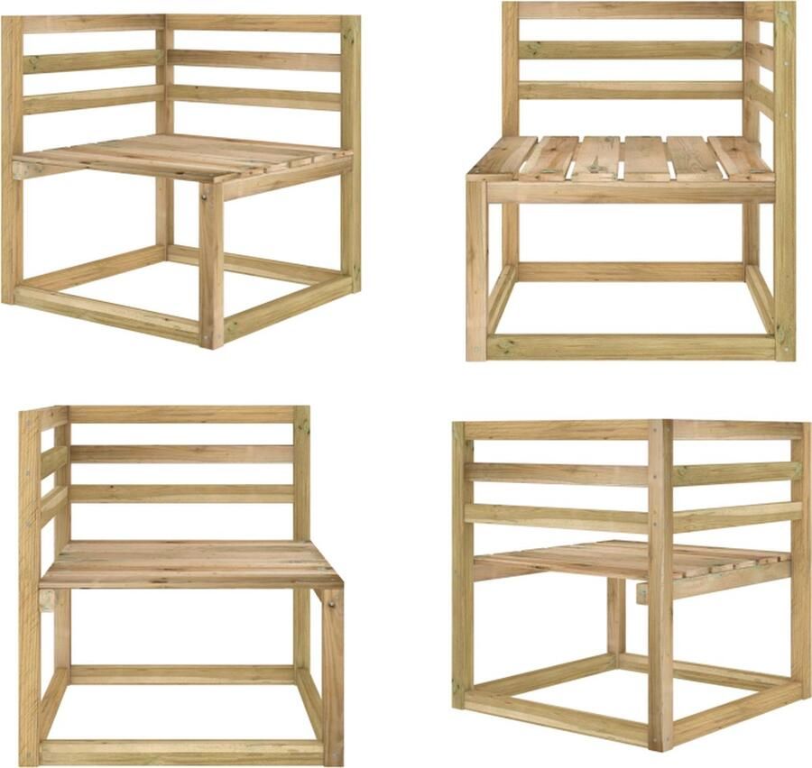 VidaXL Tuinhoekbank pallet groen geïmpregneerd grenenhout Palletbank Palletbanken Pallet Bank Pallet Banken