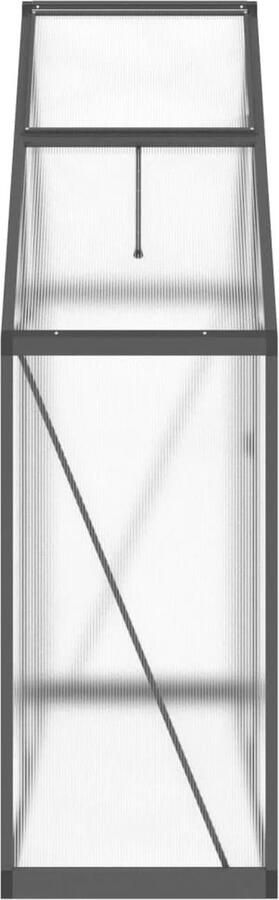 VidaXL Tuinkas met basisframe 169x58x195 cm aluminium antracietkleurig