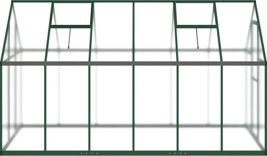 VidaXL Tuinkas met basisframe 334x169x195 cm aluminium groen