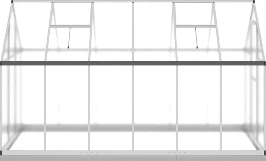 VidaXL Tuinkas met basisframe 334x169x202 cm aluminium zilverkleurig