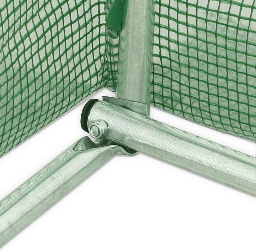 VidaXL Tuinkas met stalen frame 110 m² 22x5x2 3 m groen
