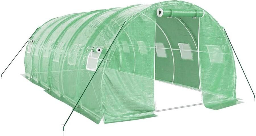 VidaXL Tuinkas met stalen frame 18 m² 6x3x2 m groen