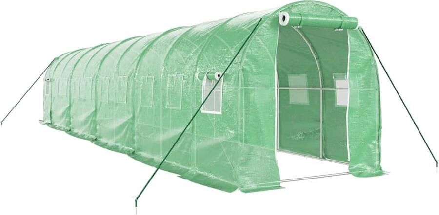 VidaXL Tuinkas met stalen frame 20 m² 10x2x2 m groen