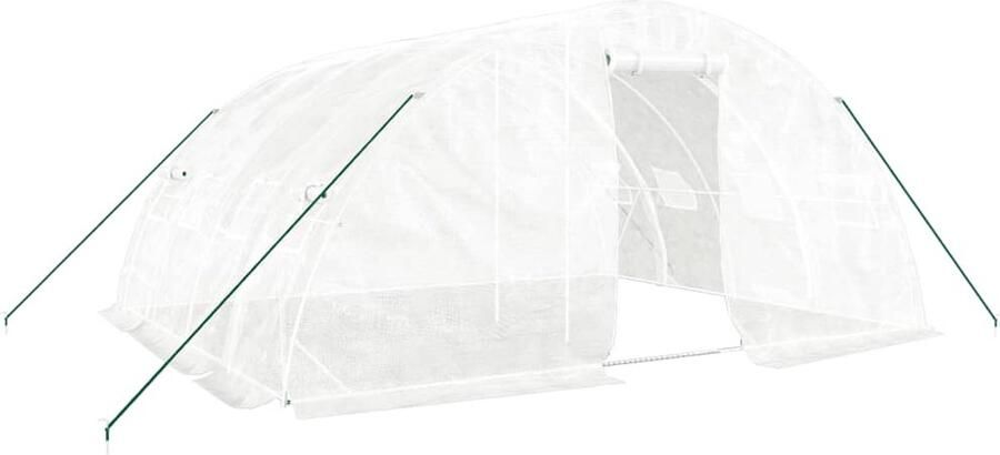 VidaXL Tuinkas met stalen frame 20 m² 5x4x2 3 m wit