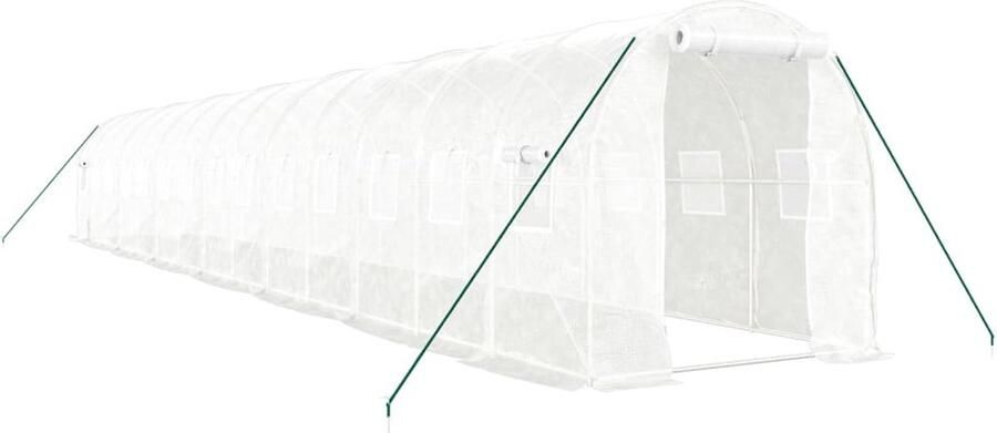 VidaXL Tuinkas met stalen frame 28 m² 14x2x2 m wit